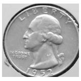 1952 S WASHINGTON QUARTER XF