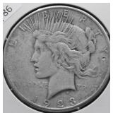1923 S PEACE DOLLAR VF