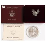 1990 SILVER EAGLE W BOX PAPERS