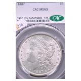 1887 CAC MS63 MORGAN DOLLAR