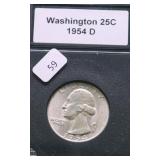 1954 D GEM BU WASHINGTON QUARTER