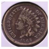 1862 INDIAN HEAD CENT VG