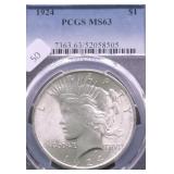 1924 PCGS MS63 PEACE DOLLAR