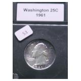 1961 PROOF WASHINGTON QUARTER