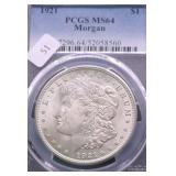 1921 PCGS MS64 MORGAN DOLLAR