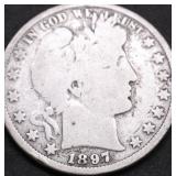 1897 BARBER HALF DOLLAR VG