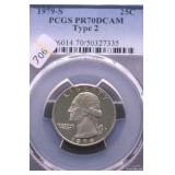 1979 S TYPE 2 PCGS PF70DC WASHINGTON QUARTER