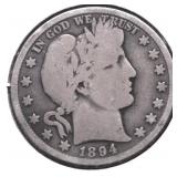 1984 S BARBER HALF DOLLAR VG
