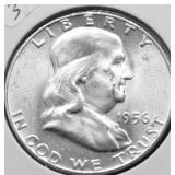 1956 GEM FBL FRANKLIN HALF DOLLAR