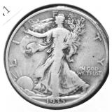 1935 S WALKING HALF DOLLAR VF