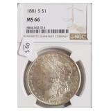 1881 S NGC MS66 MORGAN DOLLAR