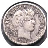 1913 S BARBER DIME G