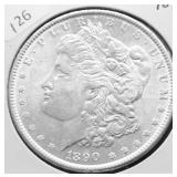 1890 MORGAN DOLLAR AU