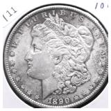 1890 MORGAN DOLLAR AU