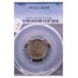 1863 PCGS MS63 INDIAN HEAD CENT