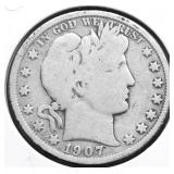 1907 O BARBER HALF DOLLAR G