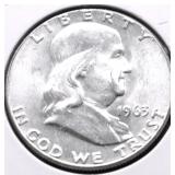 1963 CHOICE BU FRANKLIN HALF DOLLAR