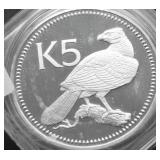 1977 NEW GUINEA PROOF 5 K SILVER