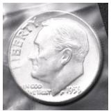 1956 GEM BU ROOSEVELT DIME