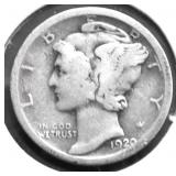 1920 S MERCURY DIME VG