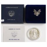 1988 SILVER EAGLE W BOX PAPERS