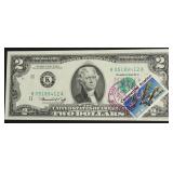 FIRST DAY COVER 2 $ FEDERAL RESERVE NOTE GEM