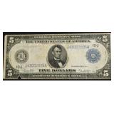 1914 5 $ FEDERAL RESERVE NOTE VF