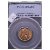 1937 S PCGS MS66 RED LINCOLN CENT