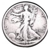 1929 D WALKIN G HALF DOLLAR VF