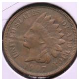 1907 INDIAN HEAD CENT AU