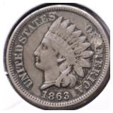 1863 INDIAN HEAD CENT VF