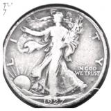 1927 S WALKING HALF DOLLAR VF