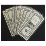 10 SILVER CERTIFICATES