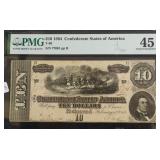 PMG XF 45 CONFEDERATE 10 DOLLARS