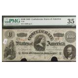 PMG VF 35 100 $ CONFEDERATE NOTE