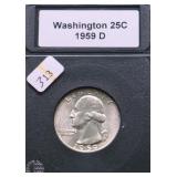 1959 D GEM BU WASHINGTON QUARTER