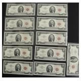11 GEM BU CONSECUTIVE SERIAL # 2$ US LEGAL TENDER