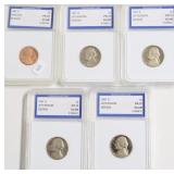 5 IGS GRADED COINS