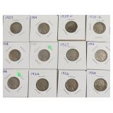 12 BUFFALO NICKELS