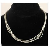 STERLING SILVER MULTI STRAND NECKLACE