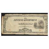 WW2 JAPAN PHILIPPINES TEN PESOS VF