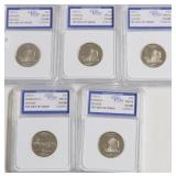 5 IGS GRADED COINS
