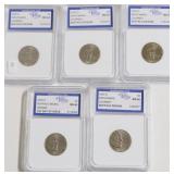 5 IGS GRADED COINS