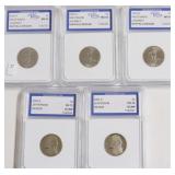 5 IGS GRADED COINS