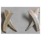 STERLING SILVER X EAR RINGS