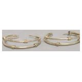 SERLING SILVER DOUBLE LOOP HOOP EAR RINGS