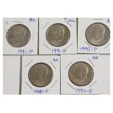 5 BU KENNEDY HALF DOLLARS