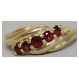 14K GOLD DARK RED GARNET RING SIZE 6.5  3.0 GRAMS