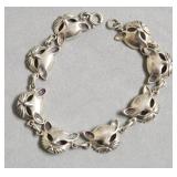 STERLING SILVER CAT FACE BRACELET