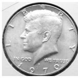 1970 D GEM BU KENNEDY HALF DOLLAR